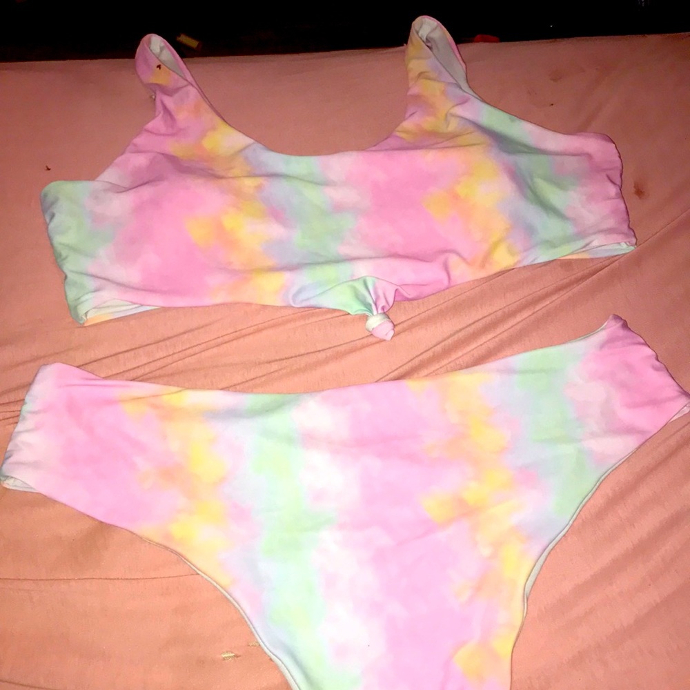 High waisted tyedye tankini